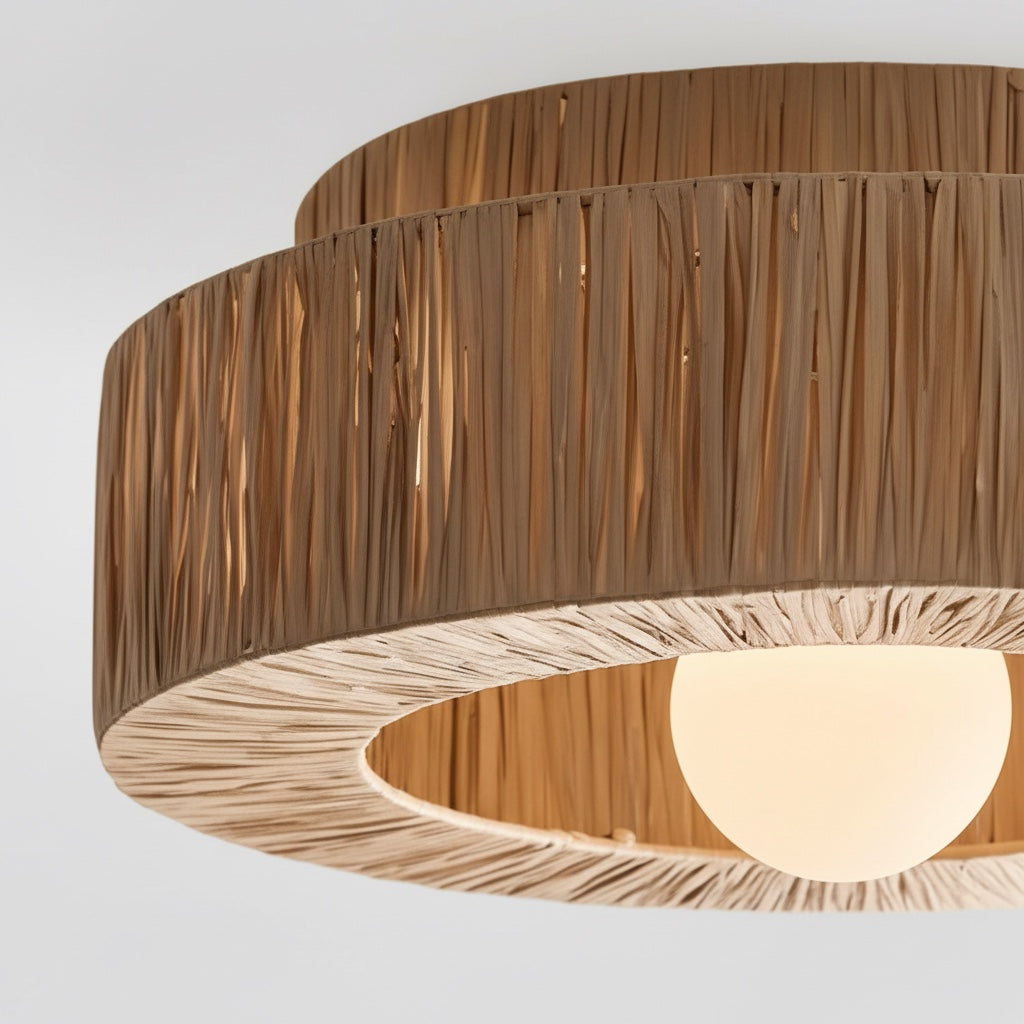 Welanery Plafonnier Tissé Naturel Minimaliste Rustique - Lampe Durable pour Cuisine ou Couloir