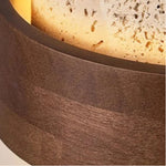 Afbeelding laden in galerijweergave, Stonel Hedendaagse Travertijn Cilinder Hanglamp met Houten Frame U14