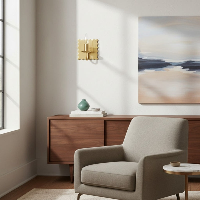 Modo Lámpara de Pared Decorativa – Aplique de Pared Metálico Moderno Ondulado para Dormitorios y Pasillos