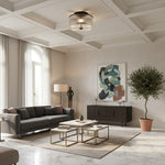 Afbeelding laden in galerijweergave, Rilona Gestreepte Glazen Trommel Plafondlamp — Klassieke Semi-Opbouw Lamp voor Slaapkamer of Kantoor U13