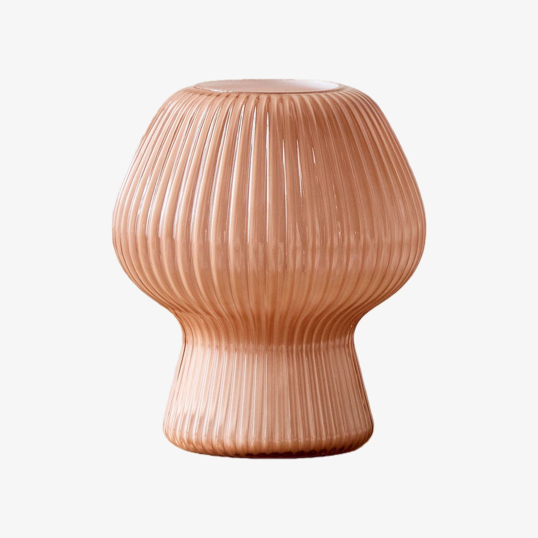 Nera Geribbelde Glazen Tafellamp Retro – Modern Ontwerp Gloed Nachtkastje Accent