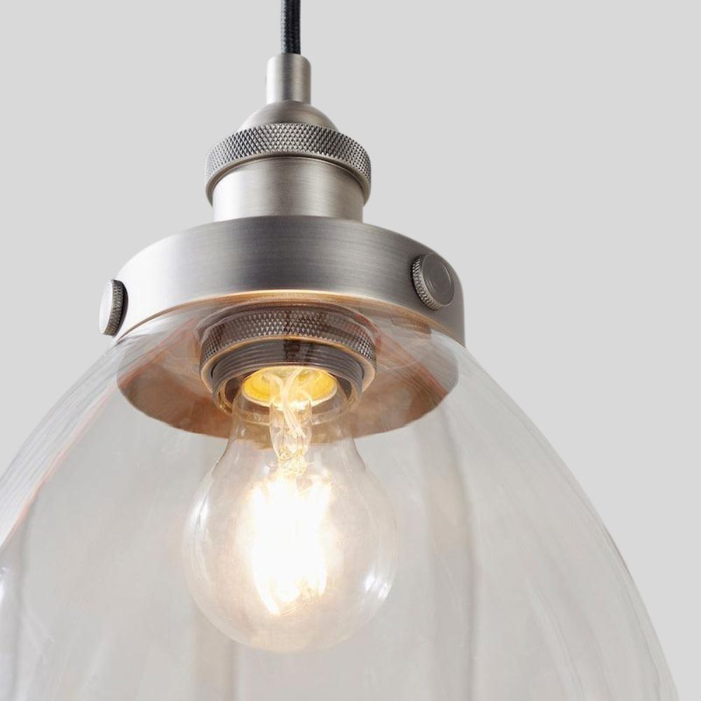 Novera Art Deco koepel verstelbare hoogte glazen kap hanglamp - Woonkamer