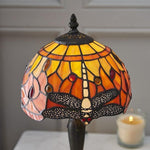 Load image into Gallery viewer, TF Dragonfly Hand-Cut Table Lamp – Vintage Stained Glass for Bedroom or Living Room