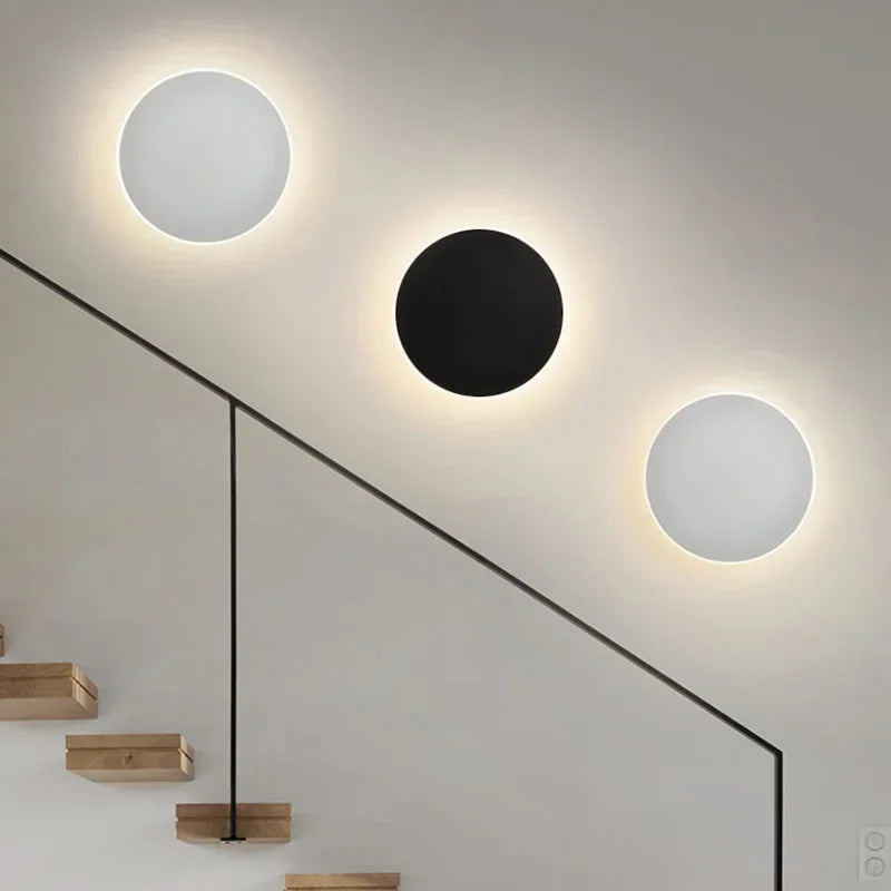 Luz de Pared LED Minimalista Moderna Nórdica Redonda de Aluminio