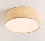 Load image into Gallery viewer, Dumora Linen Drum Ceiling Light - Flush Mount Iron Fixture with Fabric Shade
