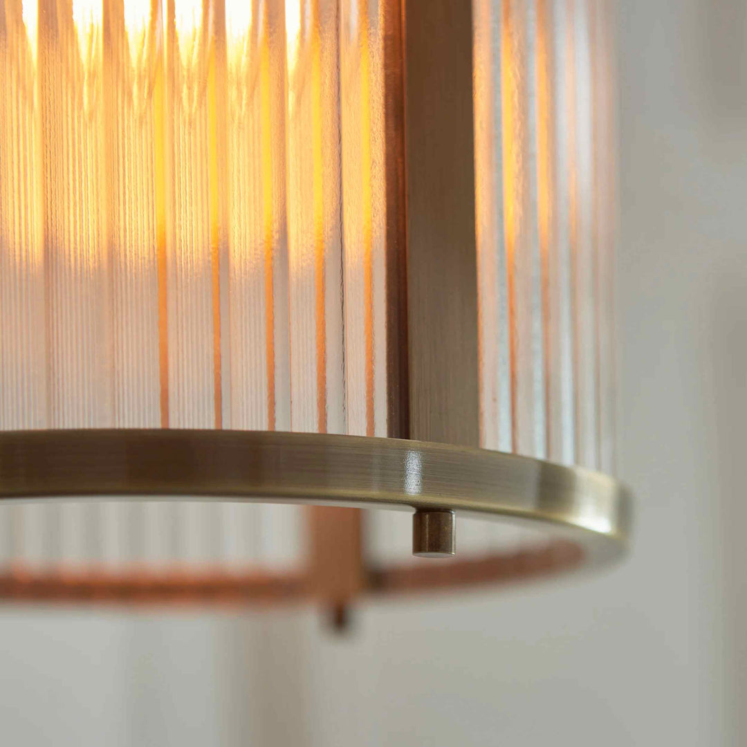 RibGlow gerippte Glas-Hängeleuchte – Hängeleuchte im Antikstil für Esszimmer