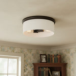 Cargar imagen en el visor de la galería, Lámpara de techo empotrada Roven con cúpula de vidrio opalino - Diseño elegante para dormitorio y sala de estar