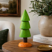 Wooden pine ornament decor view