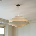 Load image into Gallery viewer, Solivara Pendant – Linen Pendant Light – Layered Shade
