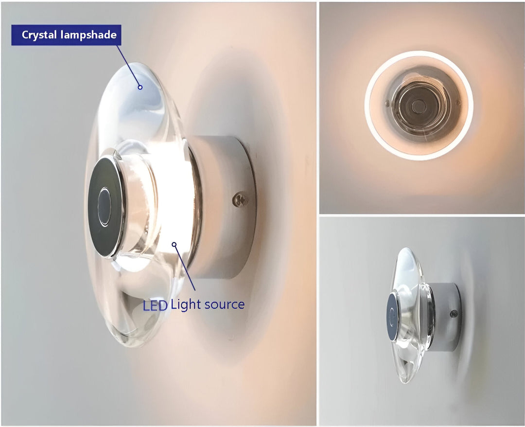 Luz de pared minimalista italiana de cristal Clementine