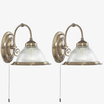 Afbeelding laden in galerijweergave, TF Vintora Ribbelglas Wandlamp - Industriële Belvorm voor Eetkamer en Gang