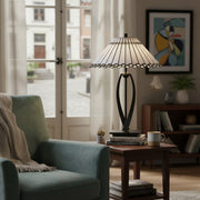 TF Allanton taps toelopende tafellamp - vintage geometrisch glas voor nachtkastje en studeerkamer