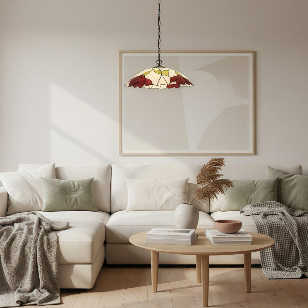 TF Botanica Floral Glass Pendant Light – Vintage Pendant Fixture for Open Plan Spaces