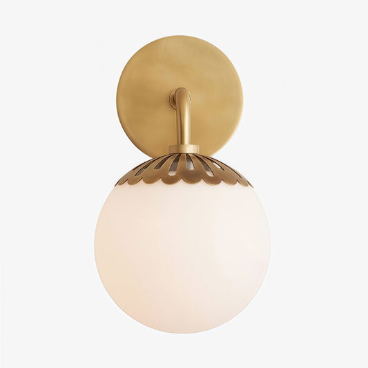 Vinbrea Lámpara de Pared con Globo de Vidrio - Luz de Brazo Curvo Minimalista para Sala