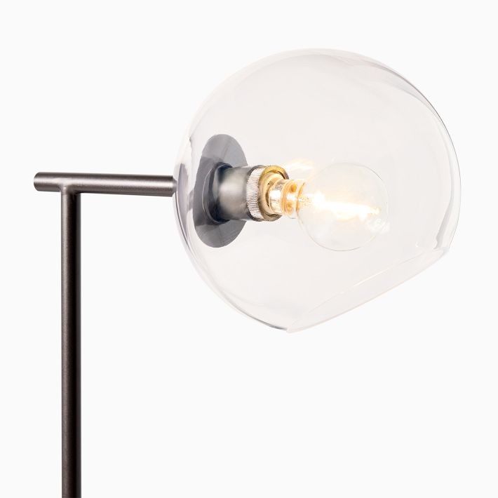 Brina Glass USB Table Lamp - Modern Bedside Desk Light with Style