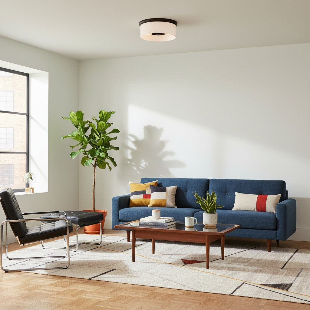 Lámpara de techo empotrada Roven con cúpula de vidrio opalino - Diseño elegante para dormitorio y sala de estar