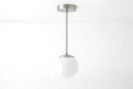 Load image into Gallery viewer, Glorica Glass White Globe Pendant Light - Mid Century Modern Glass Hanging Fixture
