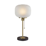 Load image into Gallery viewer, Pelviona Ribbed Glass Table Lamp - Brass &amp; Black Metal Base - Must-Have for Home Styling
