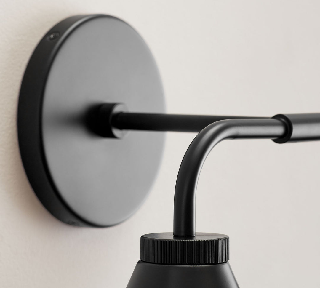 Korvi Iron Tapered Sconce Light - Wall Fixture in Black or Brass