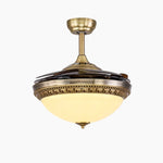 Bild in die Galerieansicht laden, Antique brass retractable ceiling fan light style C