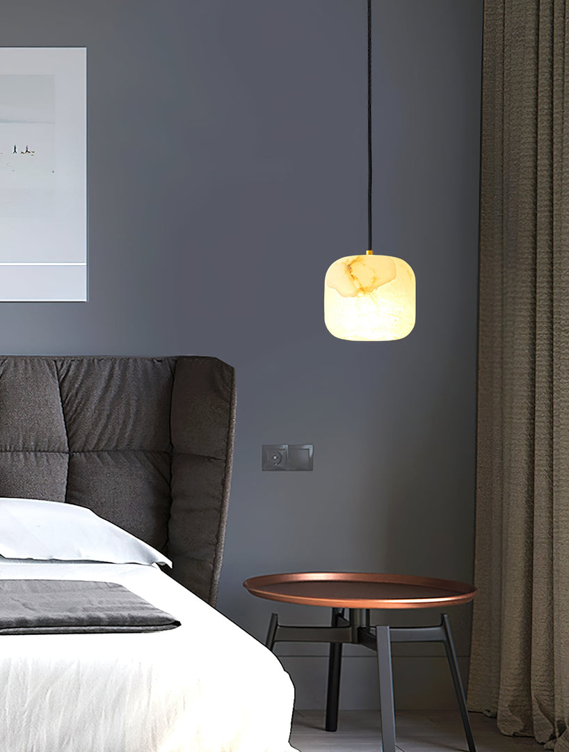 Lampa wisząca nocna z alabastru