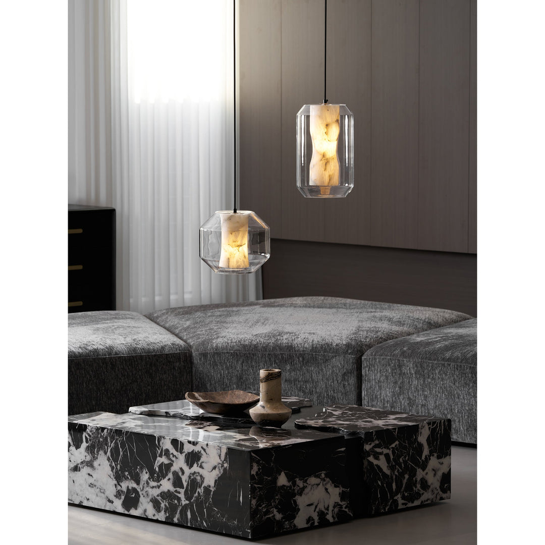 Glas Alabaster-Pendelleuchte