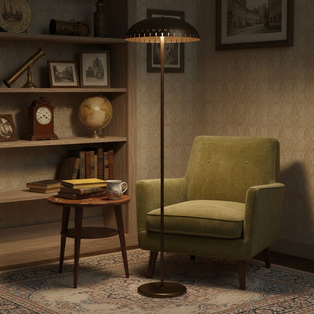 Lustrona metalen staande vloerlamp – moderne halfkoepel kap accentverlichting voor woninginrichting