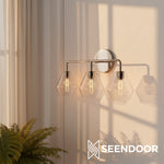 Load image into Gallery viewer, Merin Metal &amp; Glass Sculptural Wall Sconce for Vanity &amp; Bathroom
