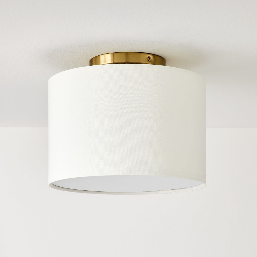 Jelvane Drum Flush Mount with Fabric Shade