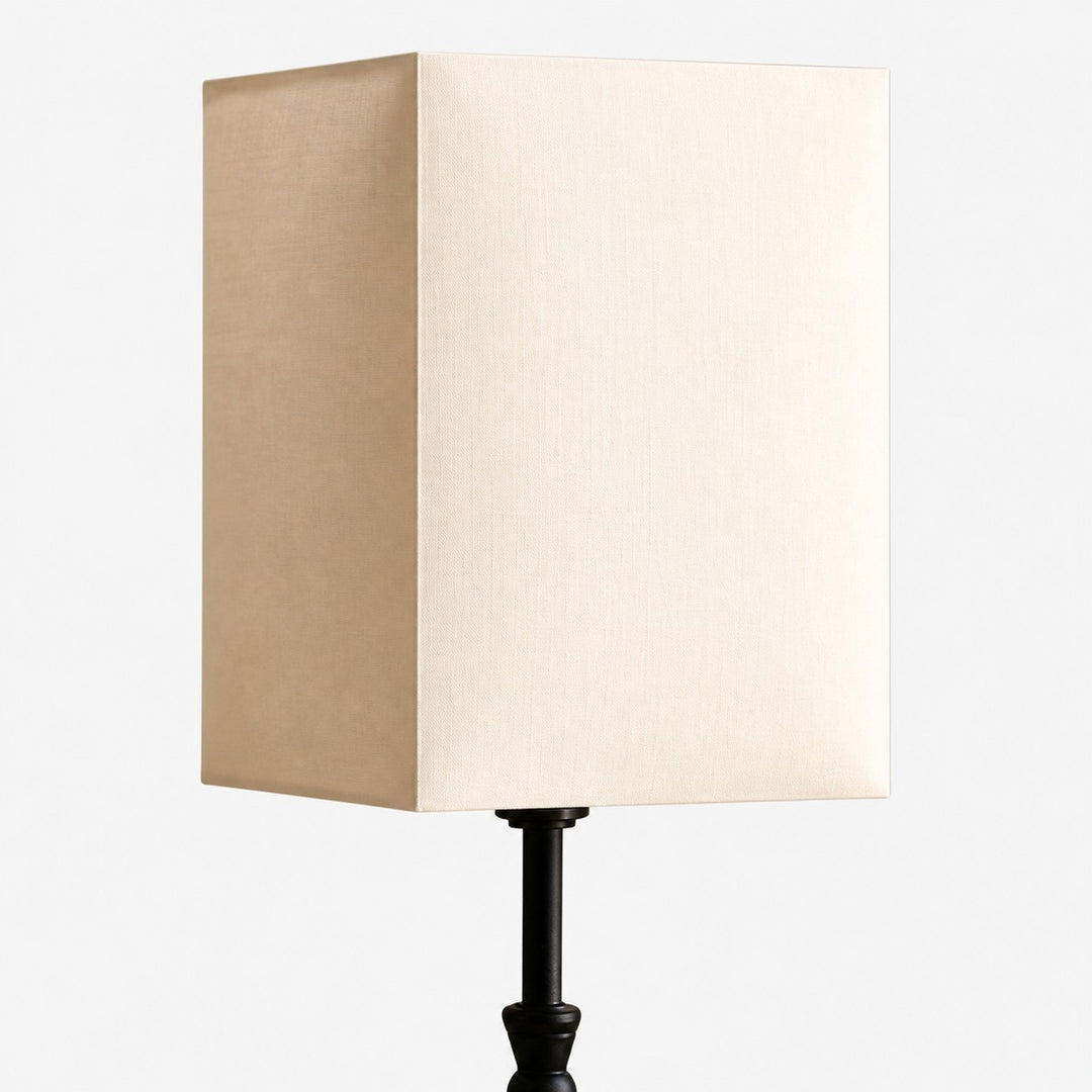 Close view of the square fabric shade