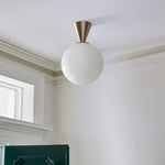 Load image into Gallery viewer, Ulvara Modern Flush Mount Ceiling Light - Floating Globe and Tapered Canopy Design
