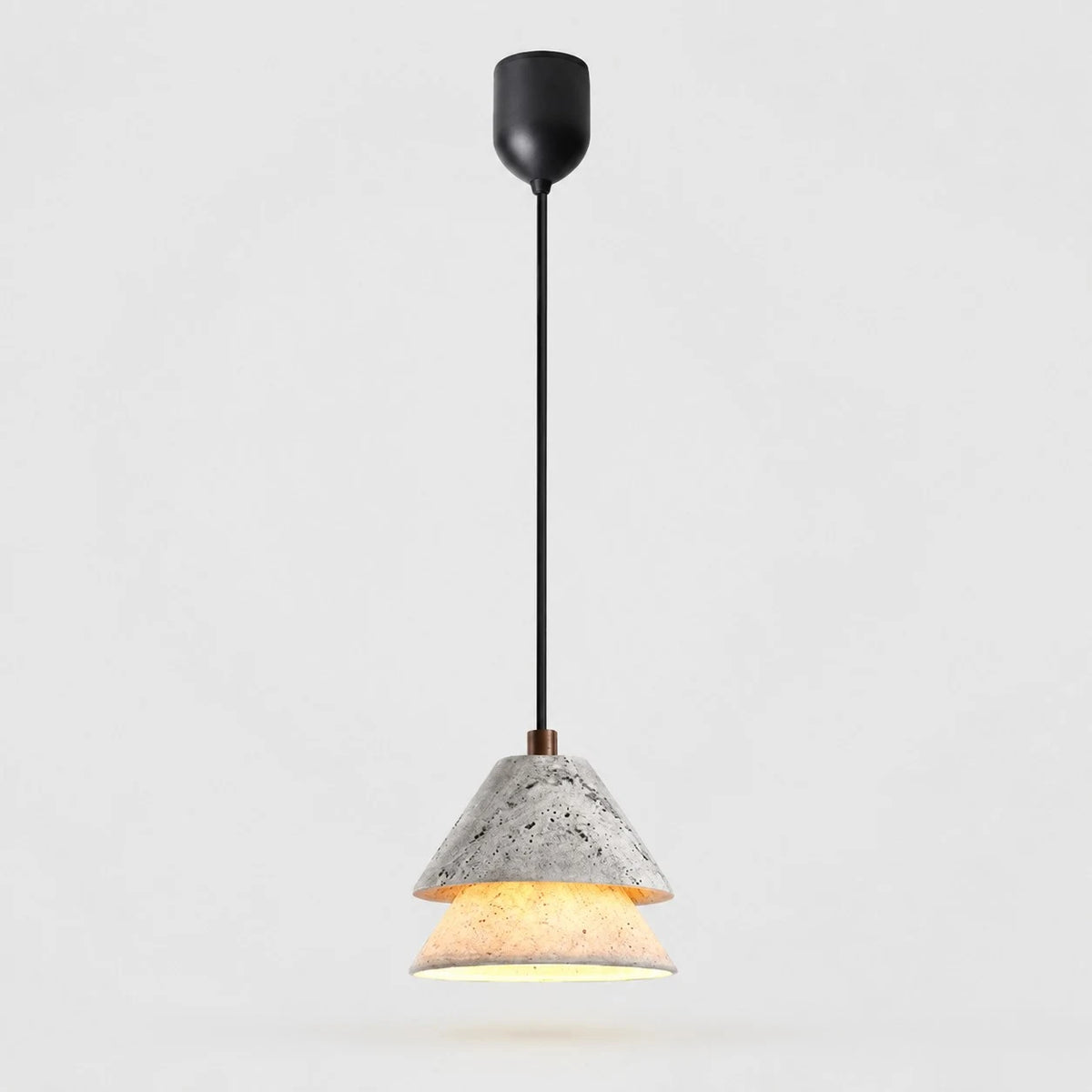 Grey Stone Pendant Light with Paper Diffuser