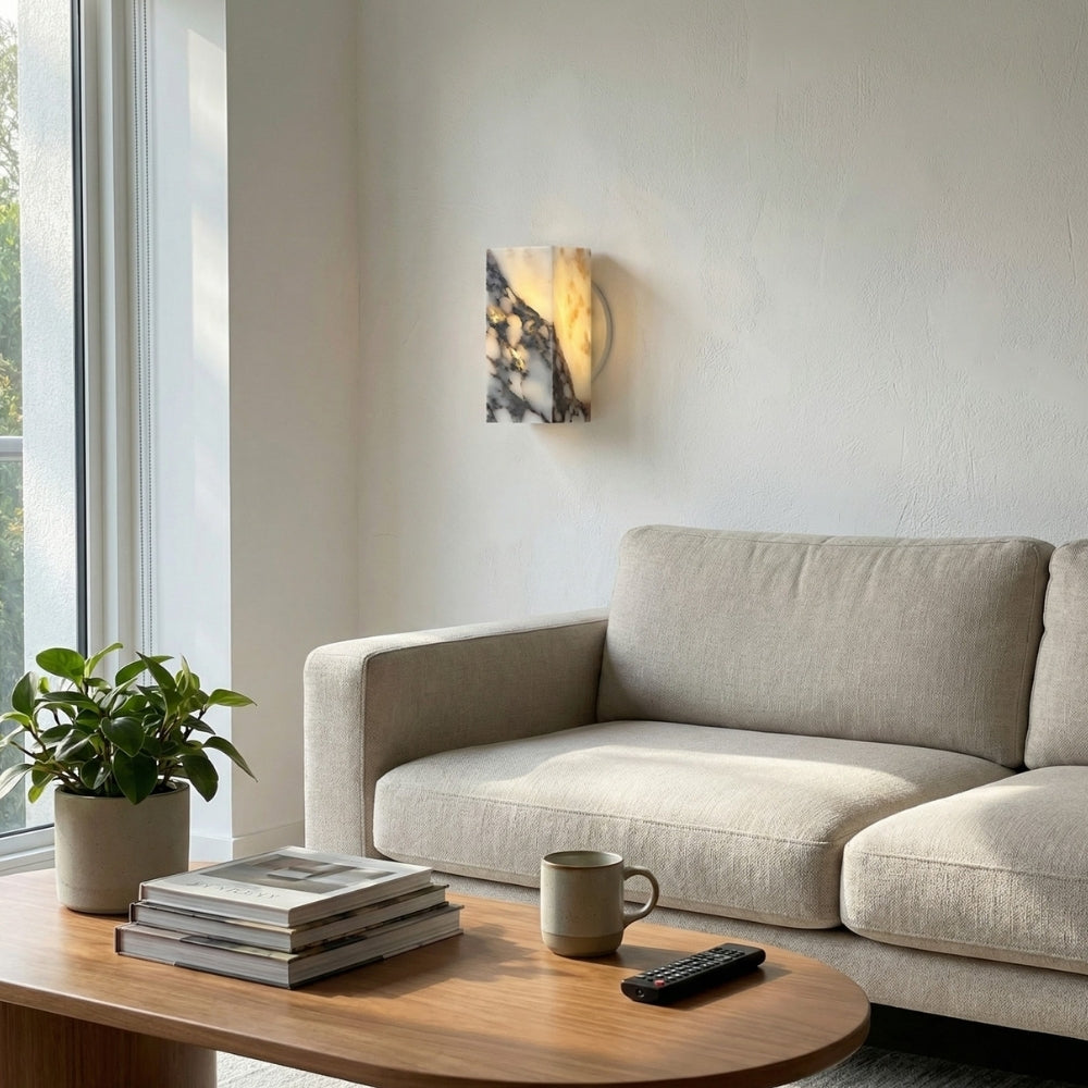 Alverra Moderner Wandleuchter Geometrisches Stein-Design - Stimmungsvolle Wandbeleuchtung für Wohnbereiche
