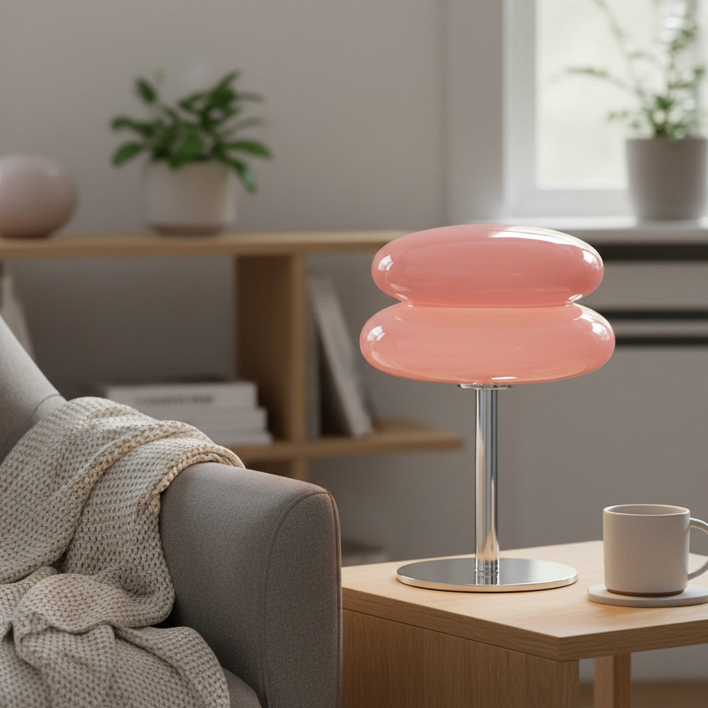 Glasentro Bauhaus tafellamp geometrisch glasontwerp moderne accentlamp voor woonkamer N12