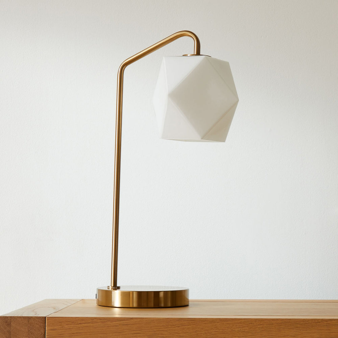 Talvior Luminous Geometric Faceted Glass Table Lamp