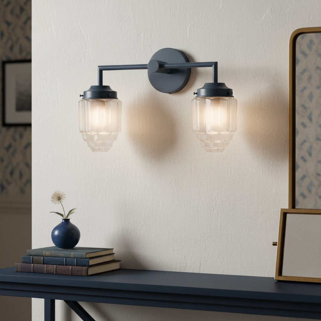 Tierlux Vertically Layered Colored Glass Wall Light for Living Room & Hallway