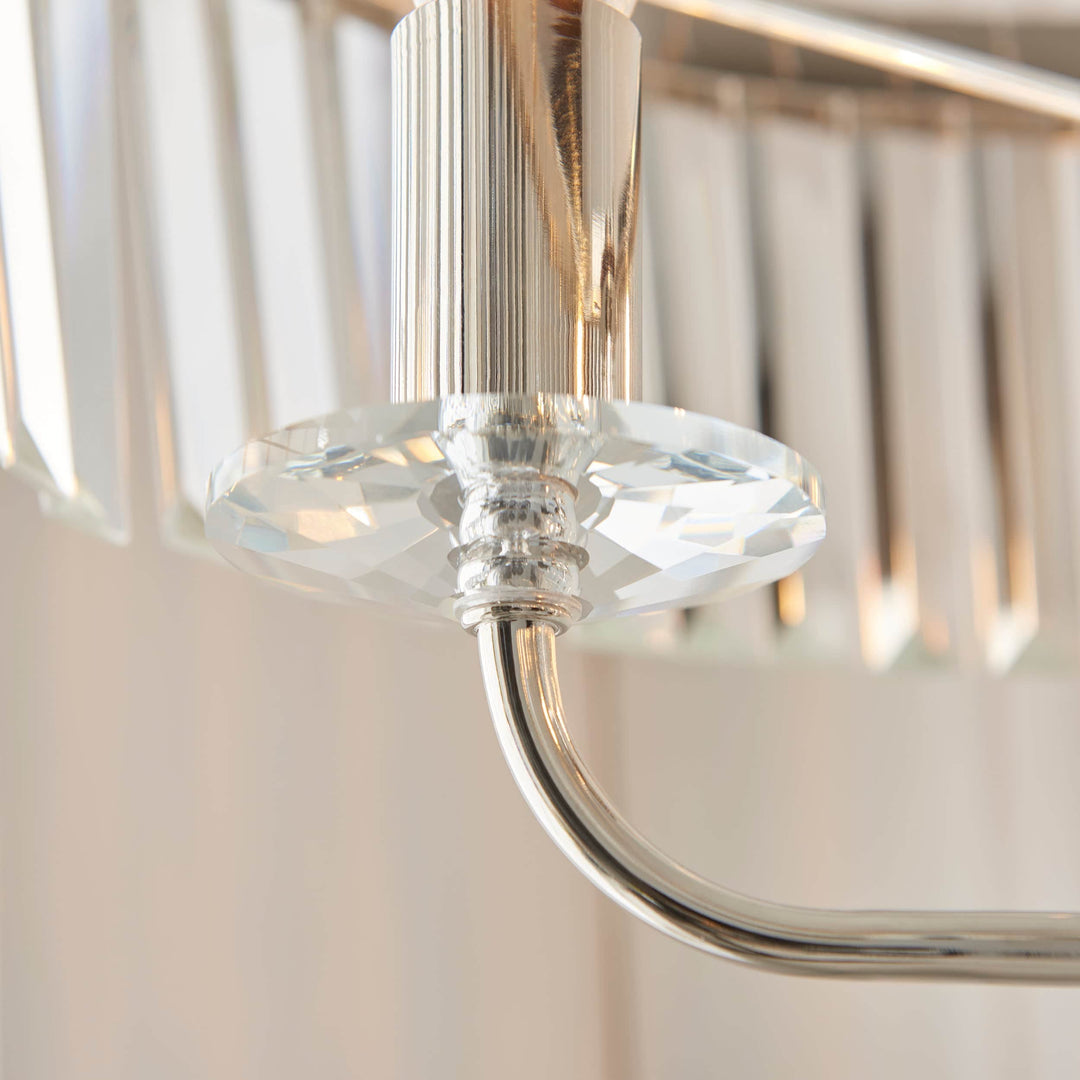 Beveline 3-licht ronde vloerlamp - facetrand glazen kapjes klassieke metalen afwerking voor woonkamers