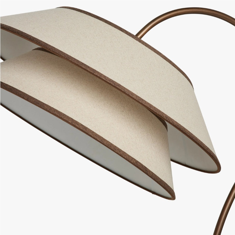 Tarivon Stacked Floor Lamp – Modern Antique Linen Shade for Bedroom & Living Room