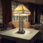 Load image into Gallery viewer, Velora Artisan Dragonfly Stained Glass Table Lamp — Vintage Tiffany Style Accent Light for Living Room