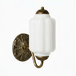 Load image into Gallery viewer, Eloise Brass Wall Sconce – Elegant Milk Glass Vintage Lighting
