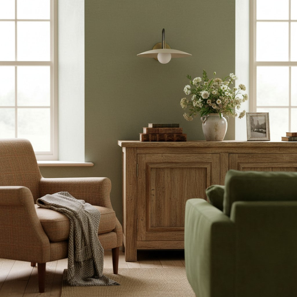 Curva Metal Modern Wall Sconce - Antique Brass Arm with Cream Disc Shade