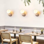 Load image into Gallery viewer, Travertine Round Glass Wall Fixture