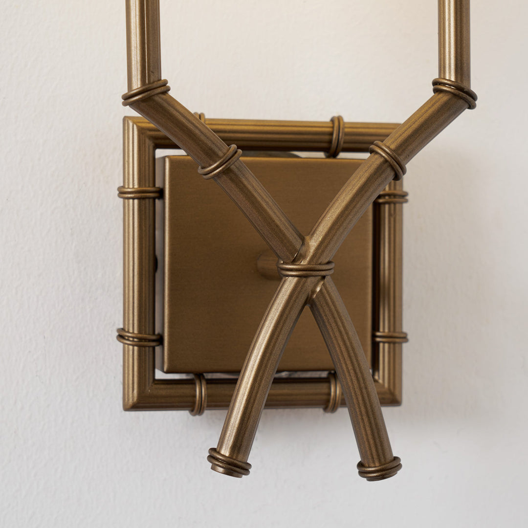 Doppelarm Bambus-Wandleuchte