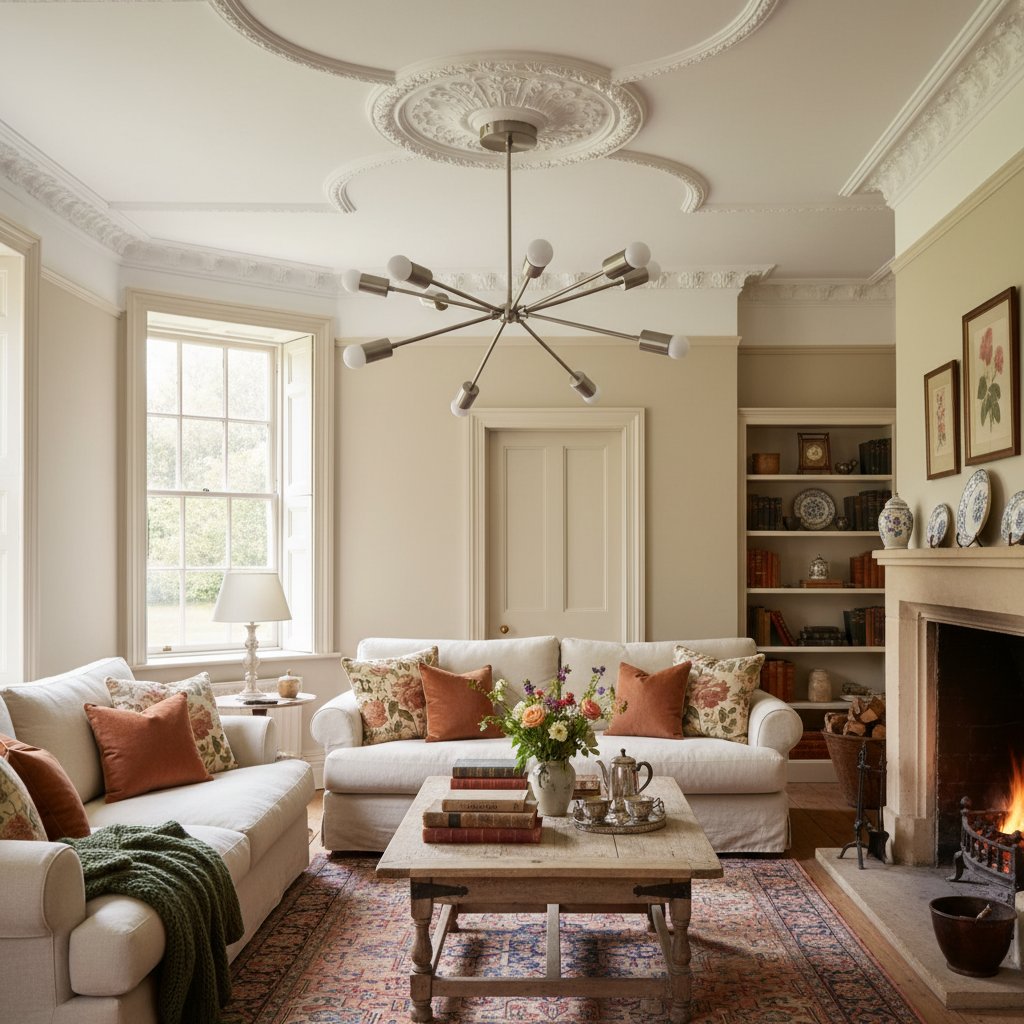 Mobilux Line Mid Century Sputnik Chandelier - Modern Brass Ceiling Light