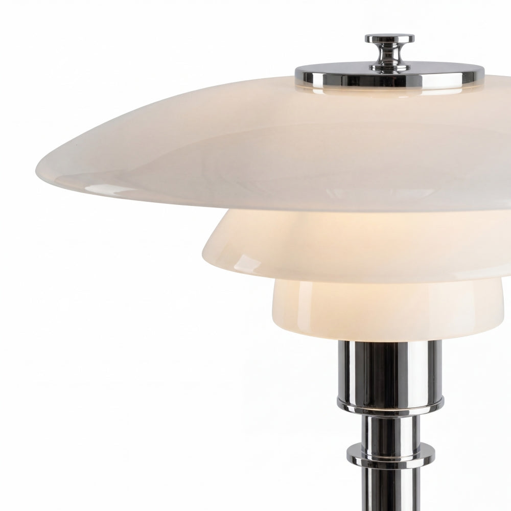 Lámpara de Mesa de Vidrio Multicapa Layora - Lámpara Moderna de Metal para Sala