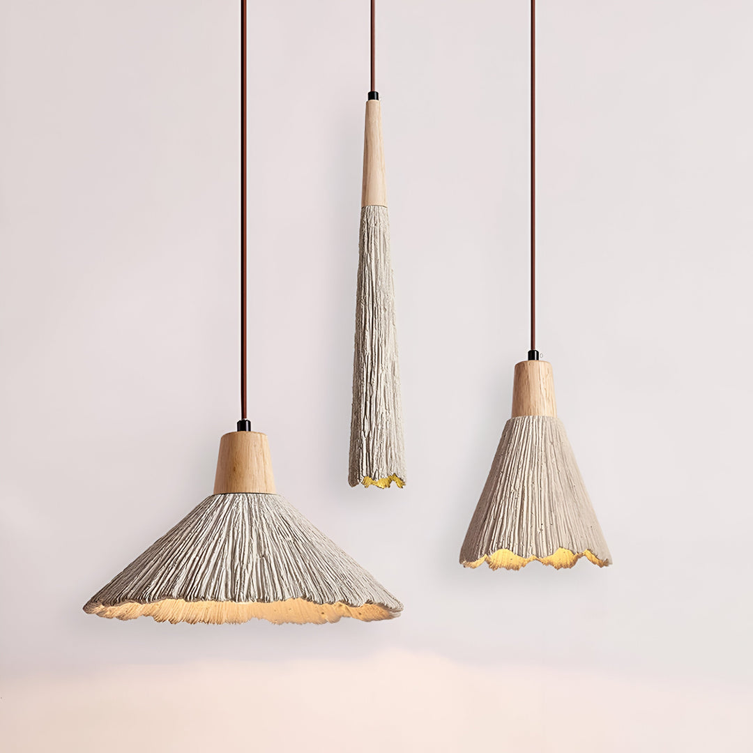 Lámpara colgante LED retro crema estilo Wabi-Sabi