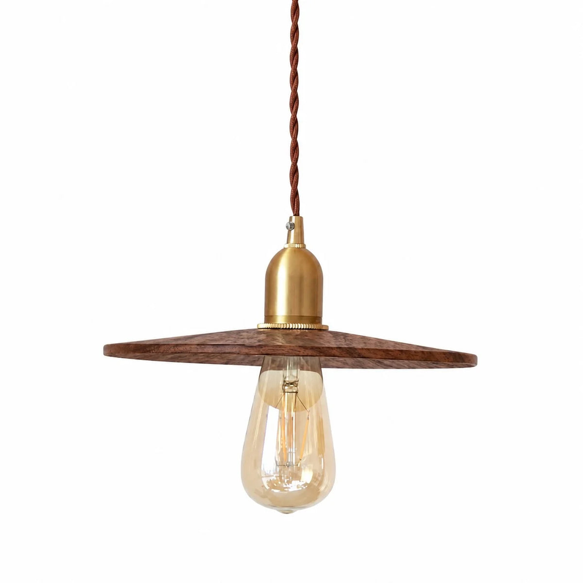 North American walnut carved wooden pendant light shade