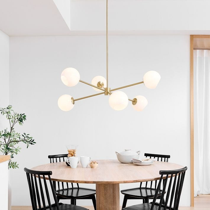 Brina 6-Light Glass Metal Frame Chandelier - Perfect Lighting