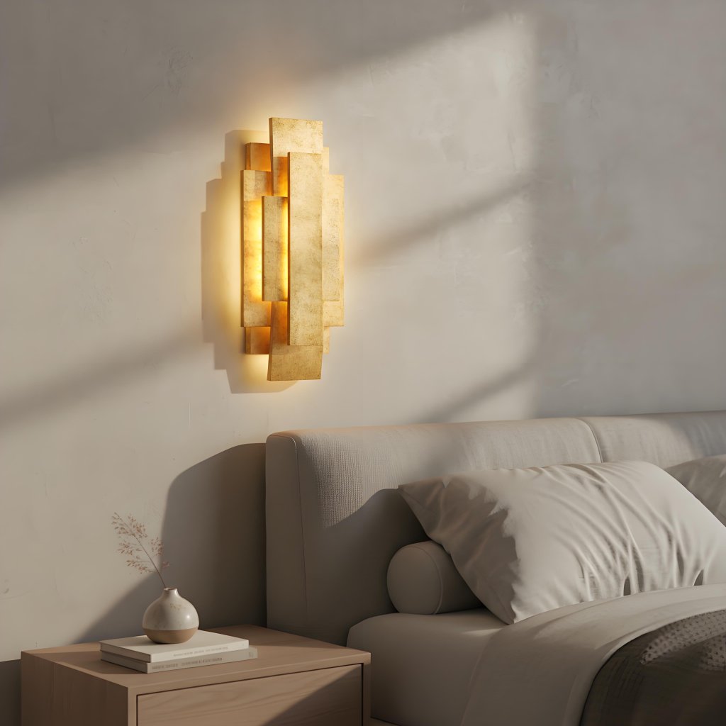 Kelsar Rechthoekige Wandlamp - Goud- en Zilverafwerkingen voor Woonkamer of Slaapkamer