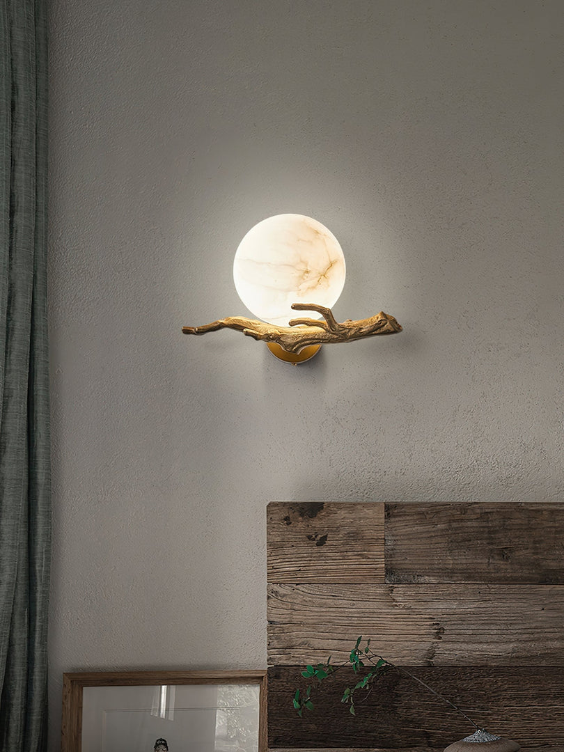 Retro Zweige Alabaster Wandleuchte
